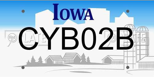CYB02B Iowa License Plate