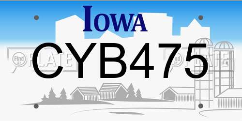 CYB475 Iowa License Plate