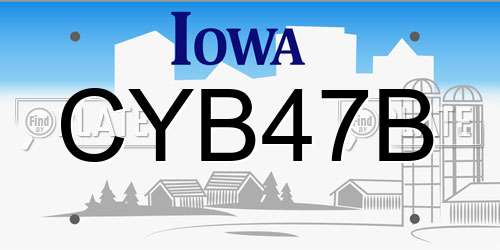 CYB47B Iowa License Plate