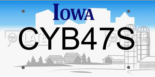 CYB47S Iowa License Plate