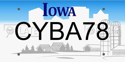 CYBA78 Iowa License Plate