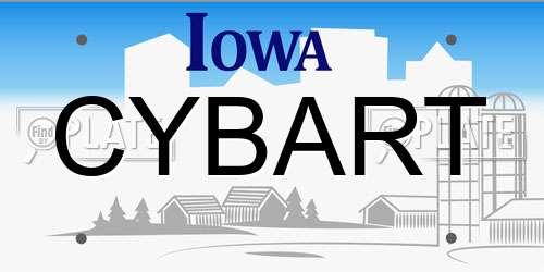 CYBART Iowa License Plate