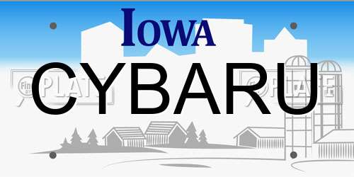 CYBARU Iowa License Plate