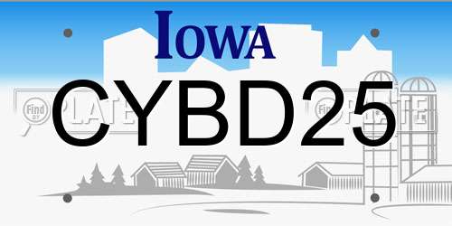 CYBD25 Iowa License Plate