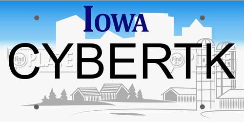 CYBERTK Iowa License Plate