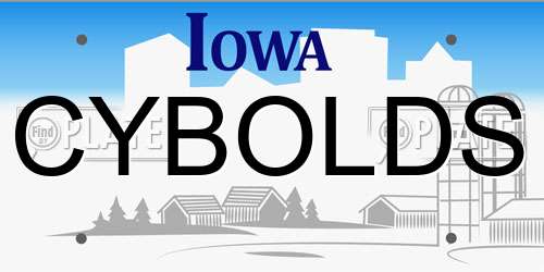 CYBOLDS Iowa License Plate