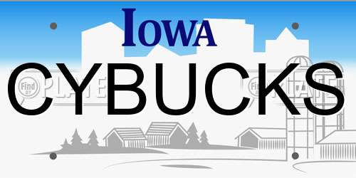 CYBUCKS Iowa License Plate