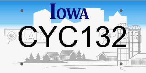 CYC132 Iowa License Plate