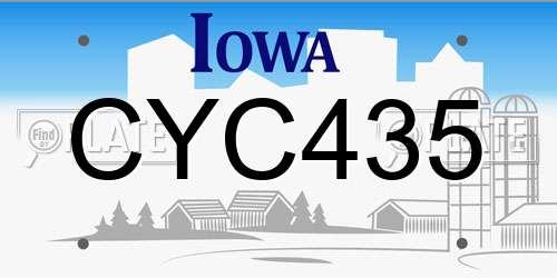 CYC435 Iowa License Plate