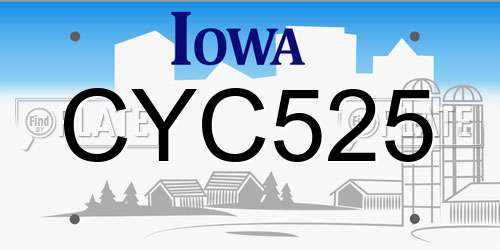 CYC525 Iowa License Plate