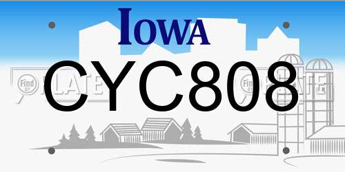 CYC808 Iowa License Plate