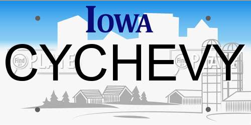 CYCHEVY Iowa License Plate