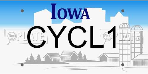 CYCL1 Iowa License Plate