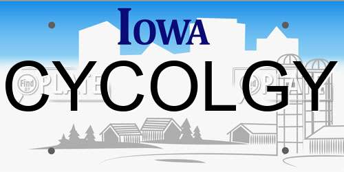 CYCOLGY Iowa License Plate
