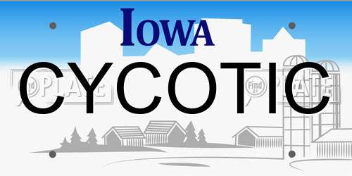 CYCOTIC Iowa License Plate