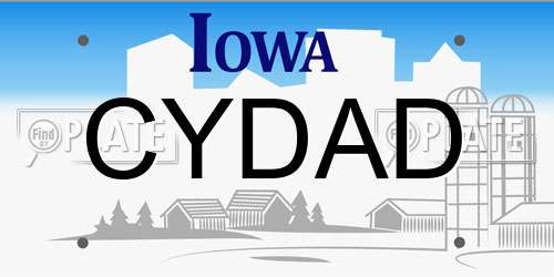CYDAD Iowa License Plate
