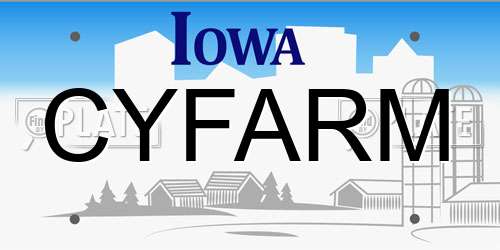 CYFARM Iowa License Plate
