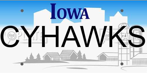CYHAWKS Iowa License Plate