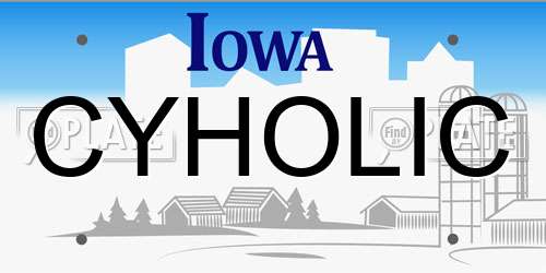 CYHOLIC Iowa License Plate