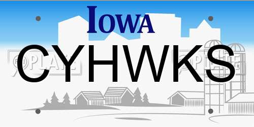 CYHWKS Iowa License Plate