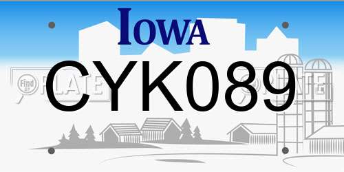 CYK089 Iowa License Plate