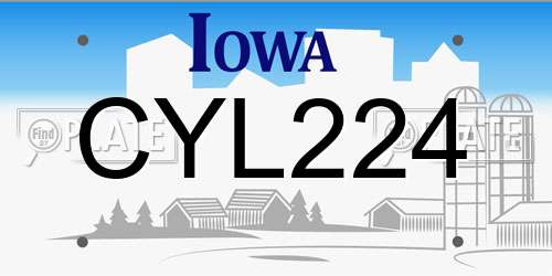 CYL224 Iowa License Plate