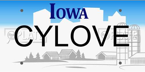 CYLOVE Iowa License Plate