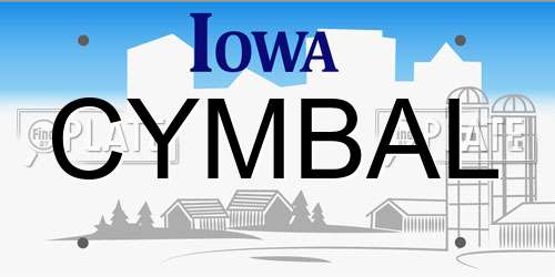CYMBAL Iowa License Plate