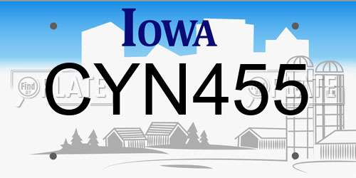 CYN455 Iowa License Plate