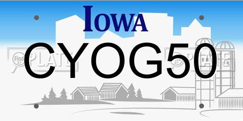 CYOG50 Iowa License Plate