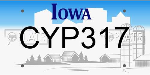 CYP317 Iowa License Plate