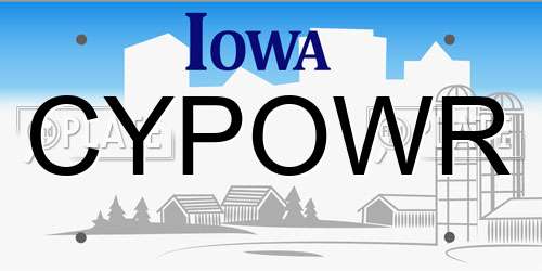 CYPOWR Iowa License Plate