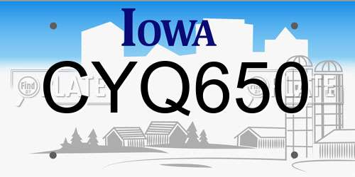 CYQ650 Iowa License Plate