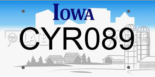 CYR089 Iowa License Plate