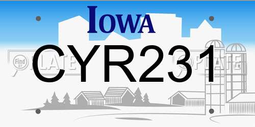 CYR231 Iowa License Plate