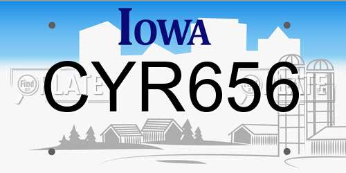 CYR656 Iowa License Plate