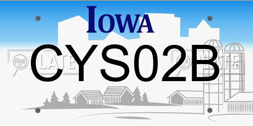 CYS02B Iowa License Plate
