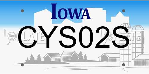 CYS02S Iowa License Plate