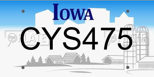 CYS475 Iowa License Plate