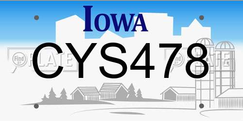 CYS478 Iowa License Plate