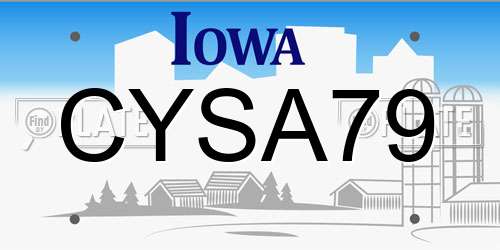 CYSA79 Iowa License Plate
