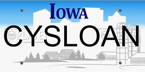 CYSLOAN Iowa License Plate