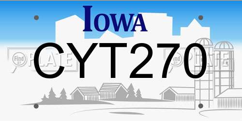 CYT270 Iowa License Plate