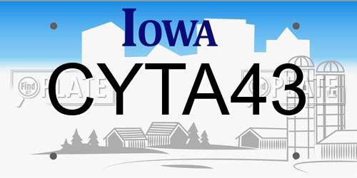 CYTA43 Iowa License Plate