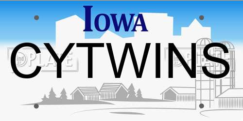 CYTWINS Iowa License Plate