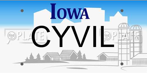 CYVIL Iowa License Plate