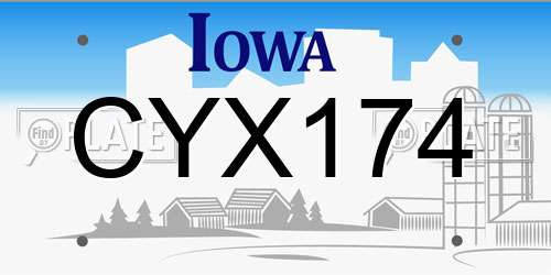 CYX174 Iowa License Plate