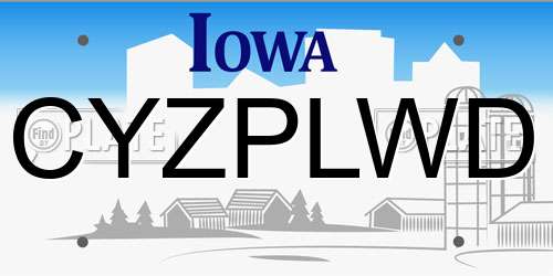 CYZPLWD Iowa License Plate