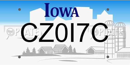 CZ0I7C Iowa License Plate
