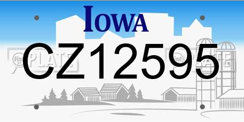CZ12595 Iowa License Plate